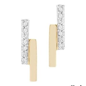 MATEO New York
Mini Diamond Bar Bypass Stud Earrings